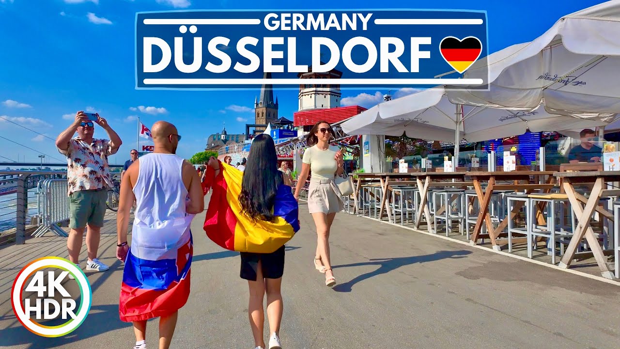 Düsseldorf, Hot Summer Day in Germany 2024 - 4K HDR 60fps Walking Tour