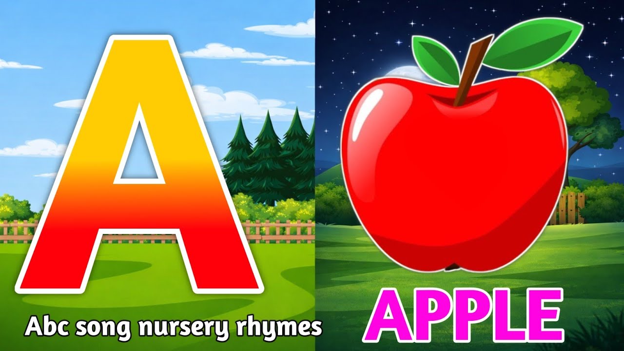 Phonics song with TWO Words - A For Apple - ABC Alphabet Songs with sound for children