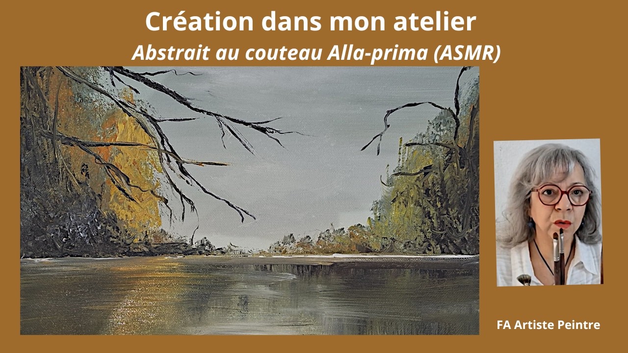 COMMENT PEINDRE UN LAC BRUMEUX À L'ACRYLIQUE(tuto complet au couteau)