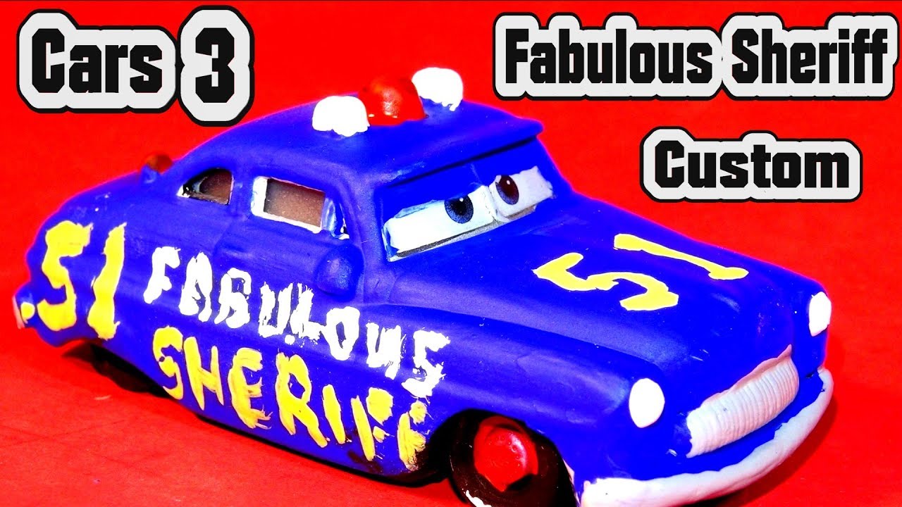 Pixar Cars 3: Великолепный шериф, кастомная литая фигурка с мисс Фриттер Молнией и Великолепным Д...