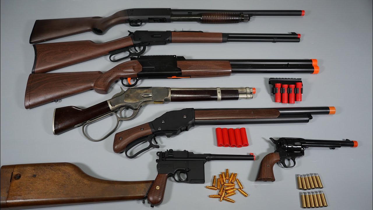 Wild West Cowboy Toy Gun Collection - Shell Ejecting Type - Winchester rifle Shot Gun - SAA Pistol