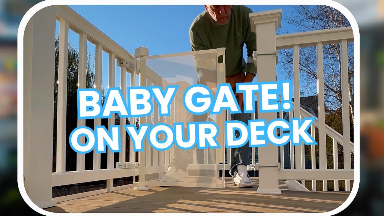 Deck stairs baby gate installation without drilling into your PVC or railings