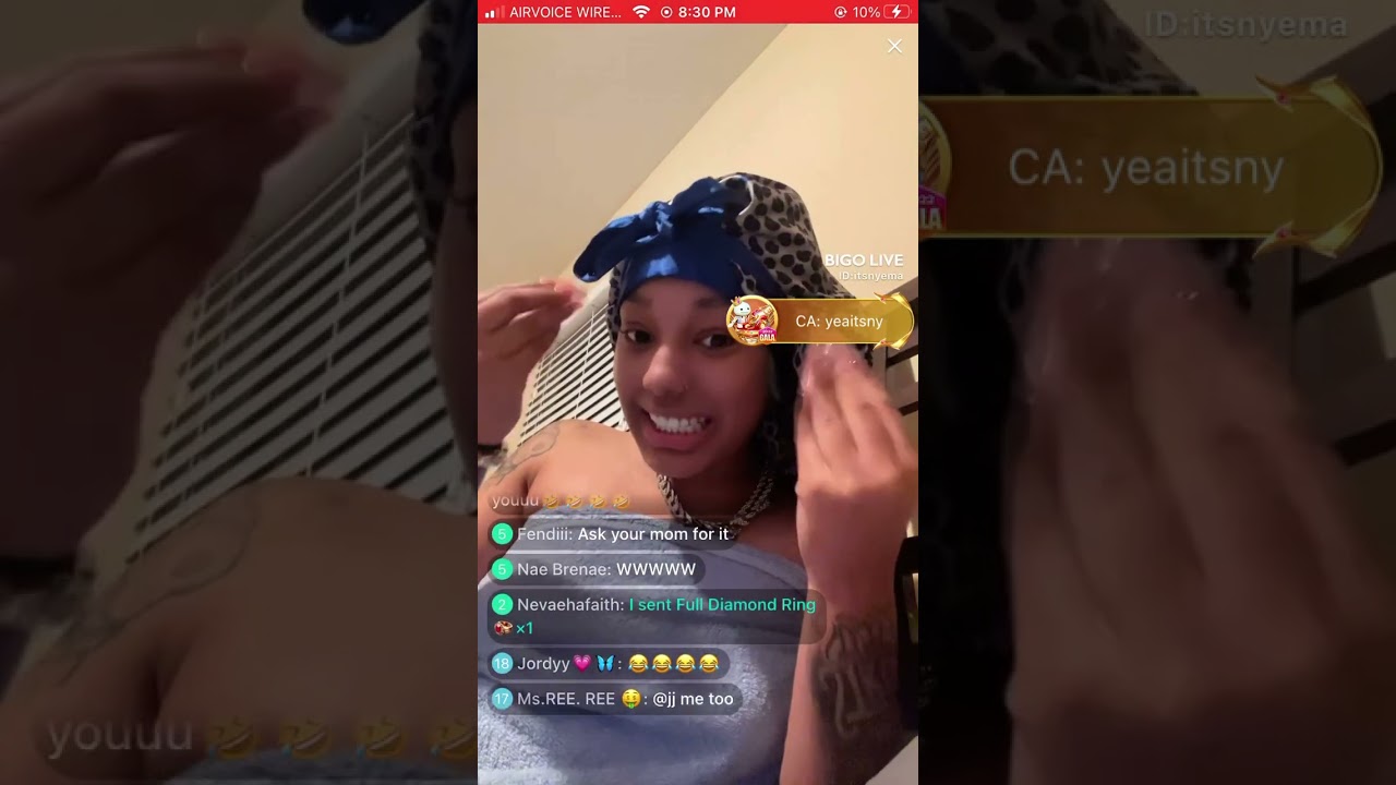 Nyema on Bigo live Stating￼ She might be pregnant😳🤰🏽if so she not keeping it😨