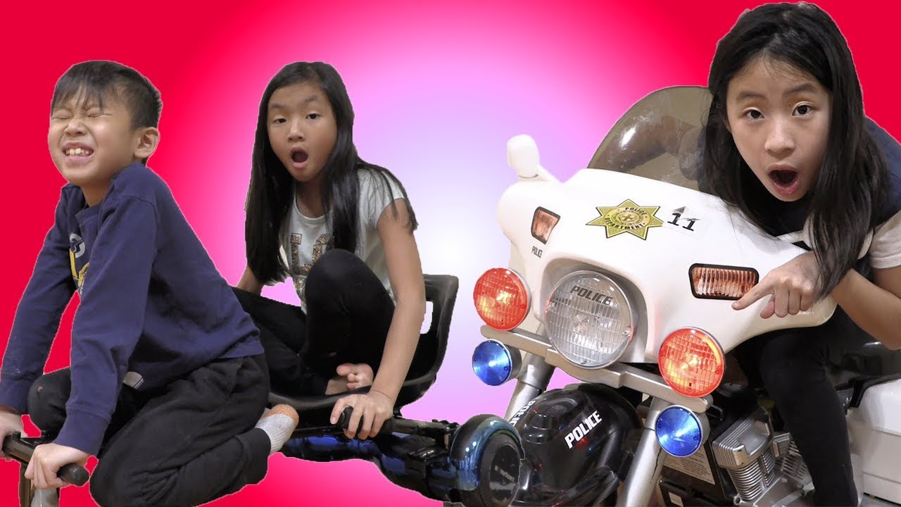 Pretend Play Police with Over Loaded Drivers on a Car