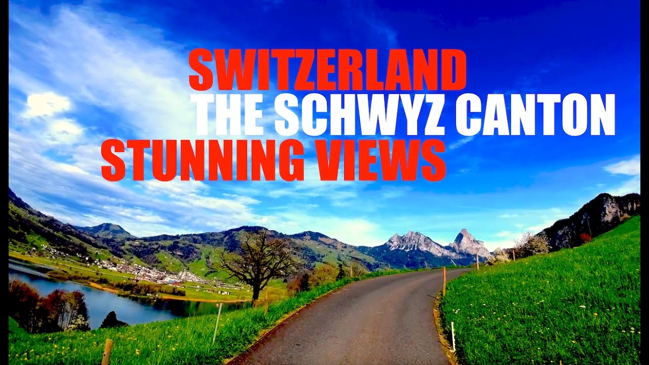 Lauerzersee. Stunning views from Canton Schwyz, Switzerland. Driving around Steinen & Lauerzersee.