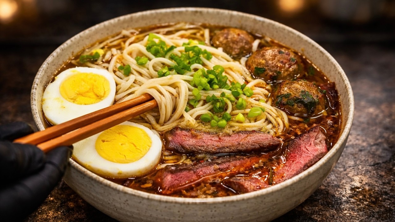 Your Kids Will Love This Ramen 🍜 Juicy Steak, Rich Broth & Ultimate Comfort Food!