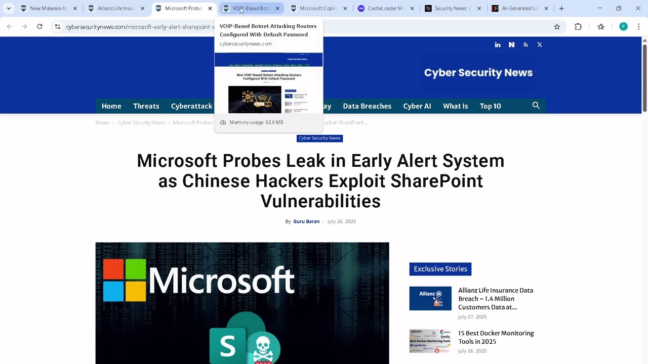 Cybersecurity news Ep1 - YouTube, SharePoint, Allianz, Botnet Attack, Copilot and CastleLoader