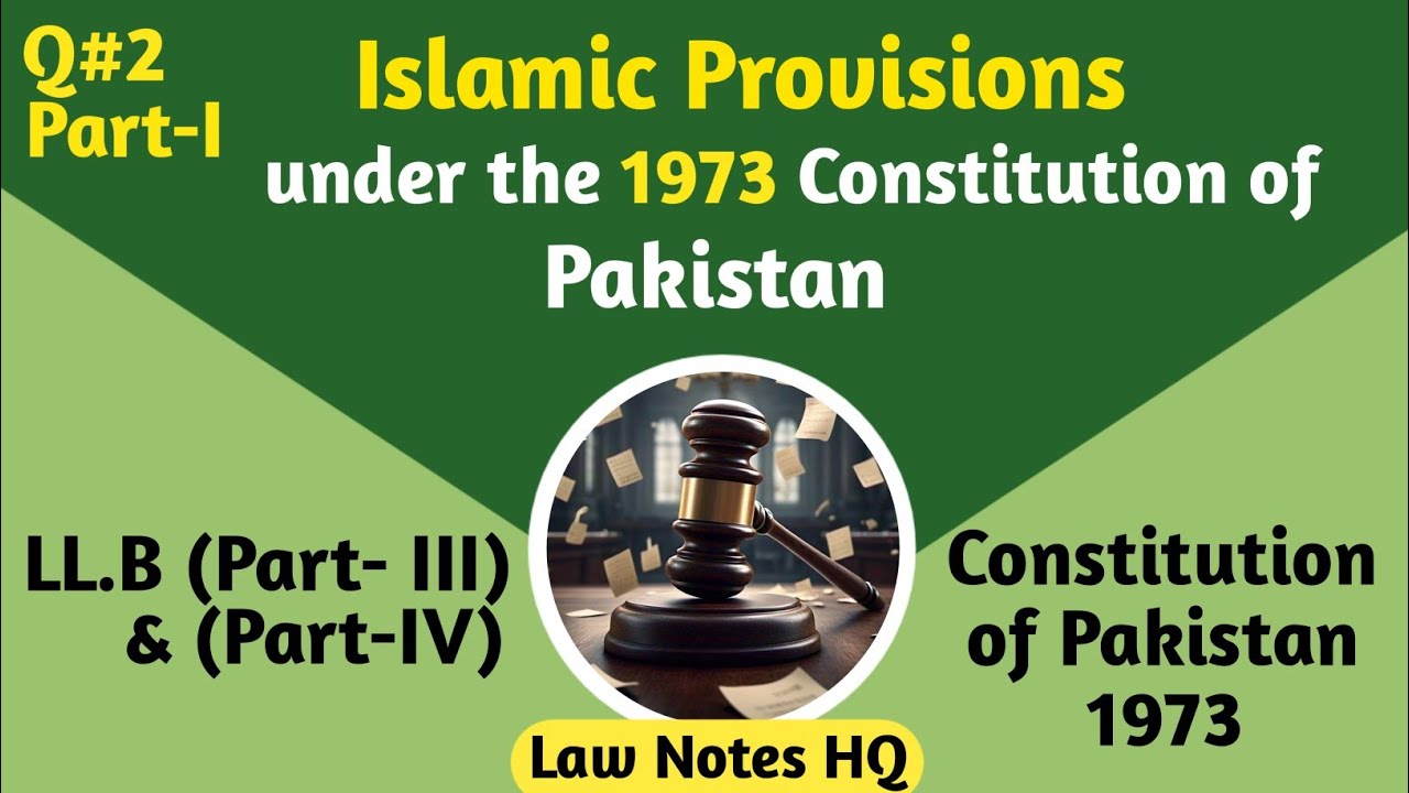 Islamic Provisions under 1973 constitution of Pakistan