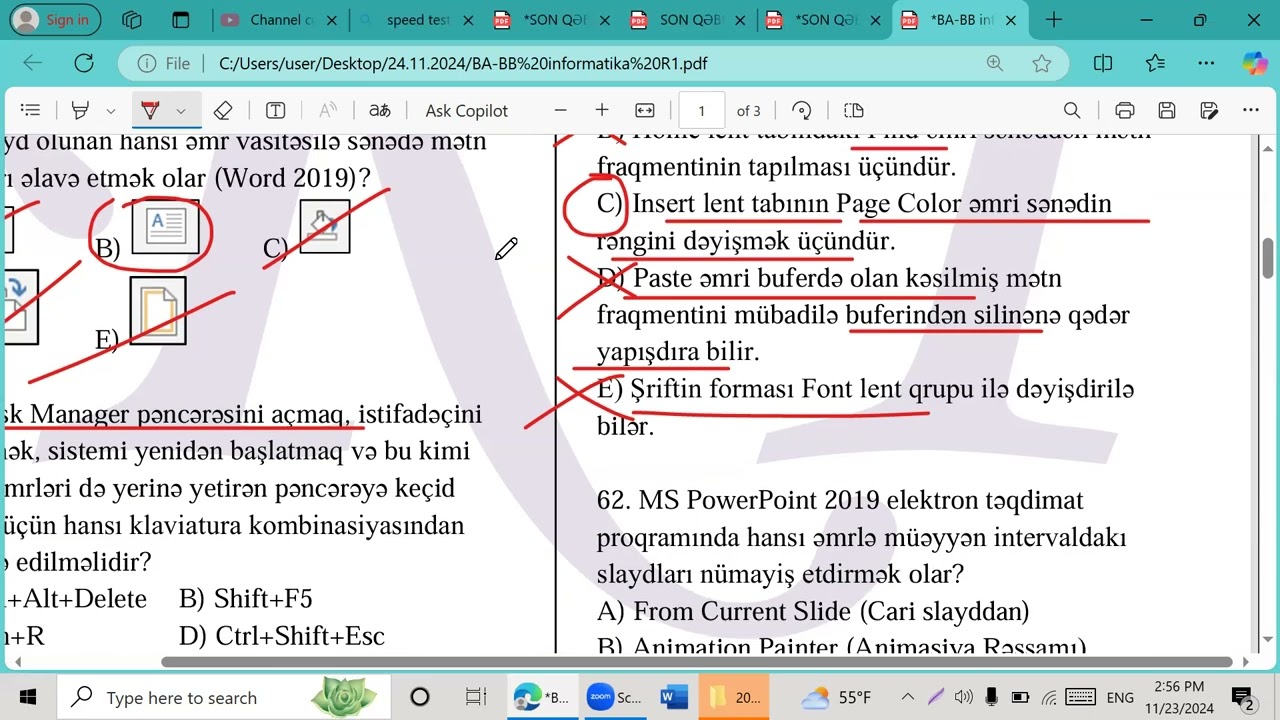 24 noyabr sınağımızın İnformatika suallarının izahı BA/BB. R1 Academy