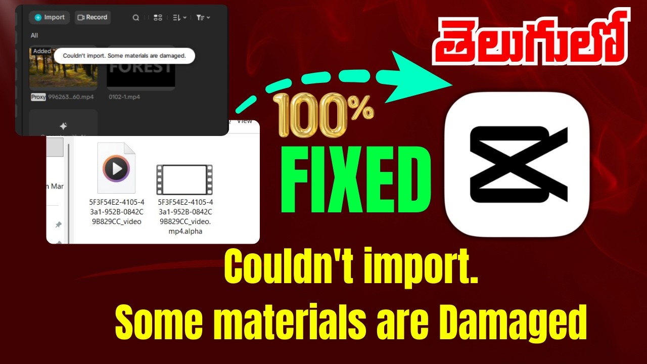 CapCut Error Fix 🔥 “Couldn’t Import – Some Materials Are Damaged” | 100% Working Solution