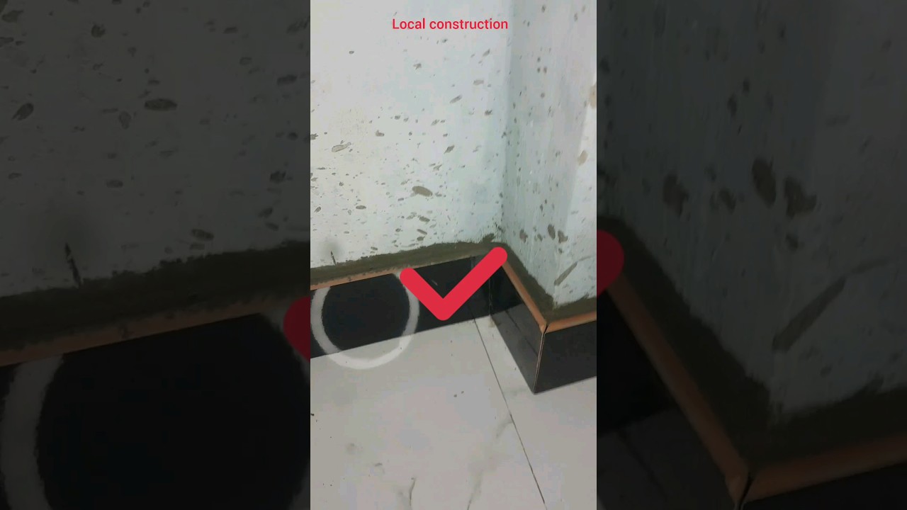 right way install tile skirting | great tileing skills | #shorts #techniques #skirting #fyp