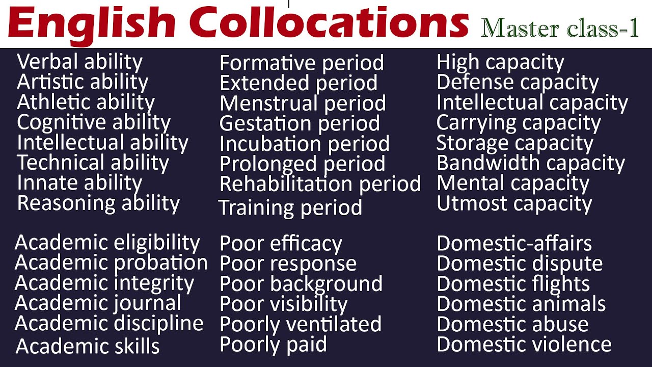 Master Class on English Collocations to fluent in English 1 of 10
