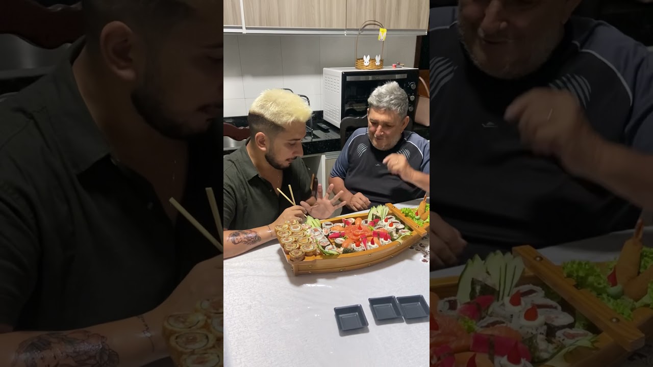 Papai fazendo publi do Sushi kkkkk