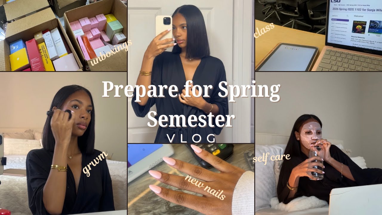 Preparing for Spring Semester| Vlog | Travel | Unboxings | First day of class | Self Care