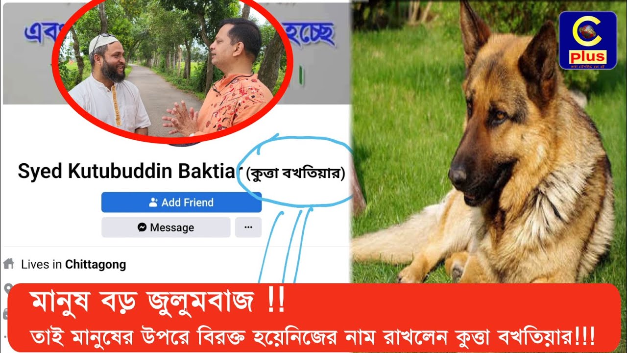 মানুষ বড় জুলুমবাজ !! তাই মানুষের উপরে বিরক্ত হয়ে নিজের নাম রাখলেন কুত্তা বখতিয়ার!!!  Dog Baktiar.