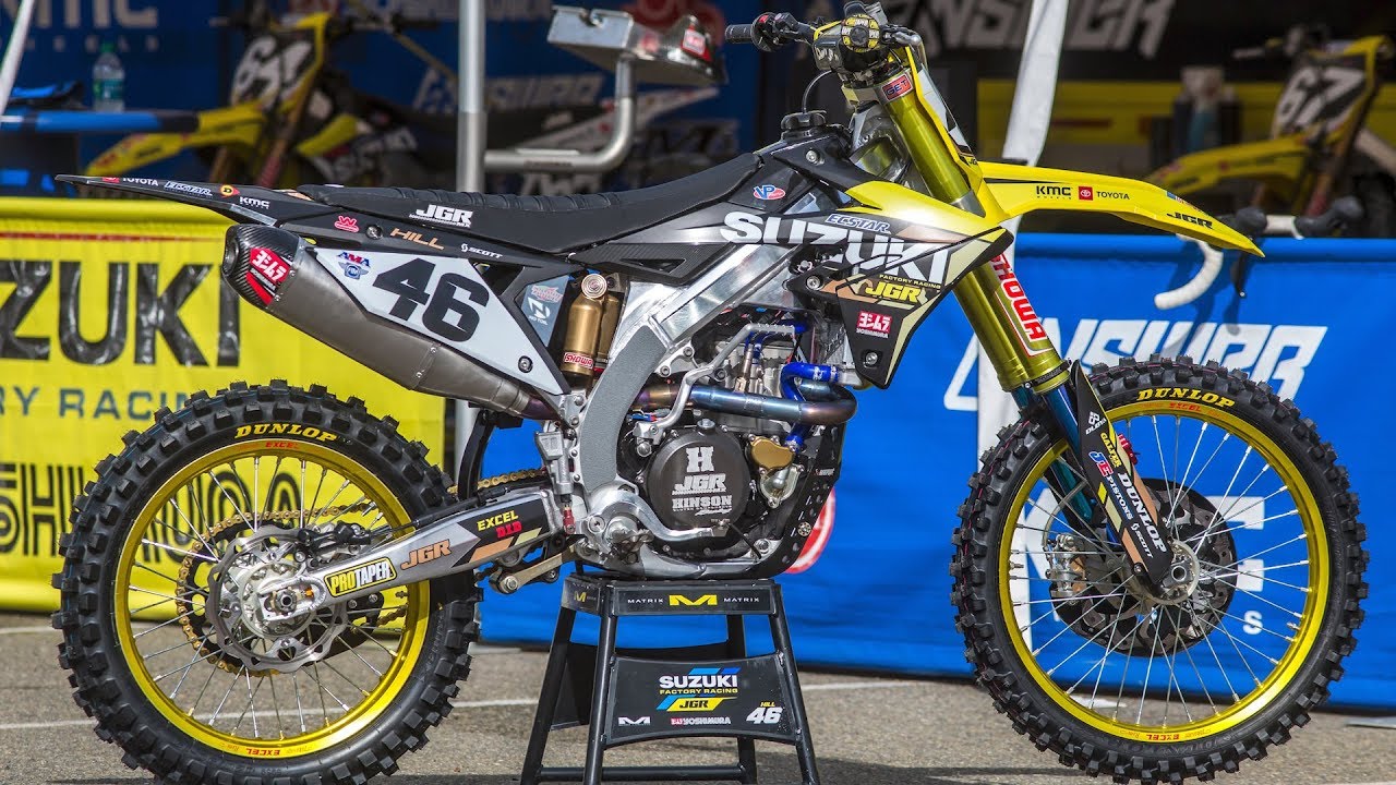 Внутри заводского мотоцикла Джастина Хилла JGR Suzuki RMZ450 &mdash; журнал Motocross Action