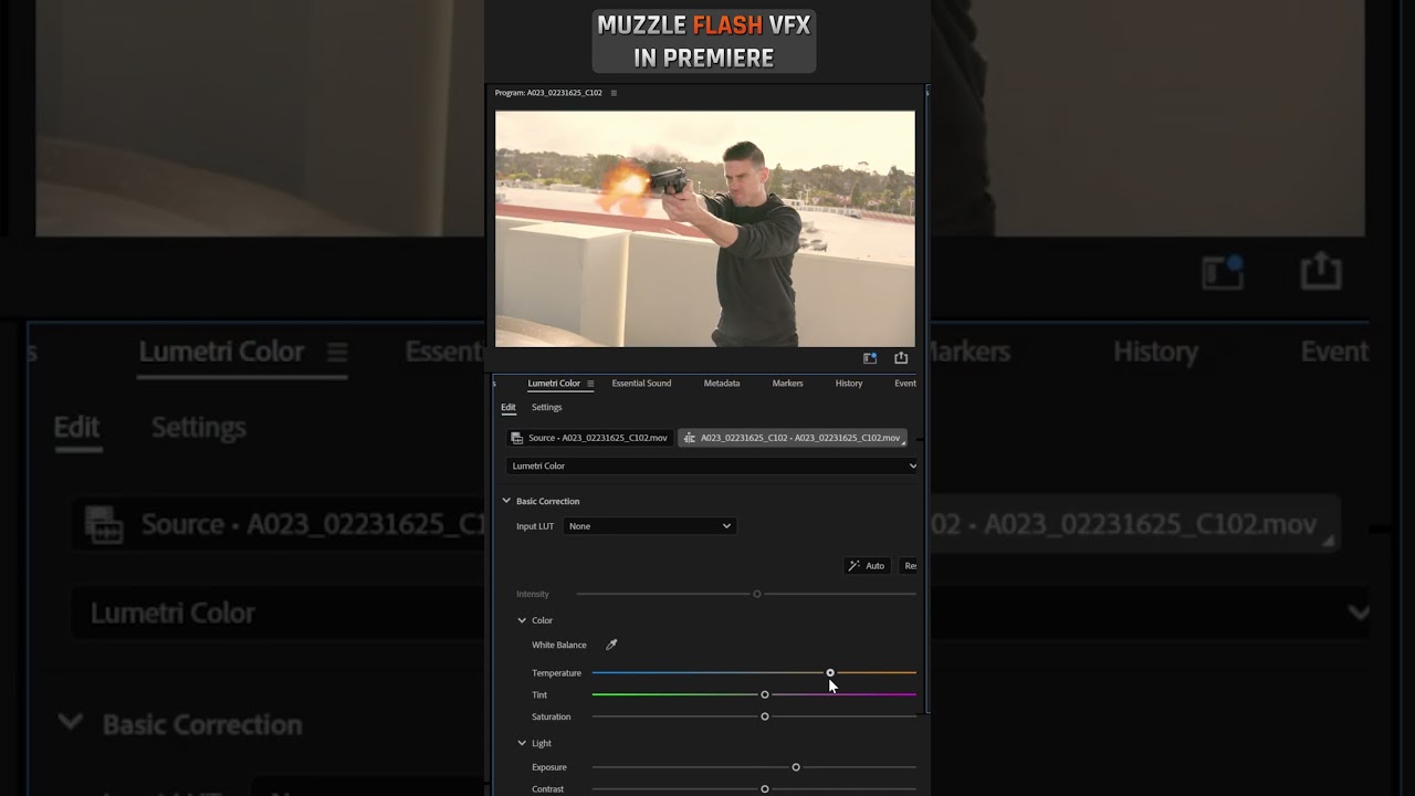 EASY Muzzle Flash VFX #premierepro #productioncrate #vfx