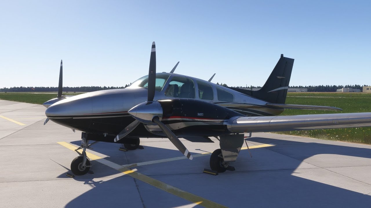 First look at the Carenado Beechcraft B55 Baron in Flight Simulator 2024