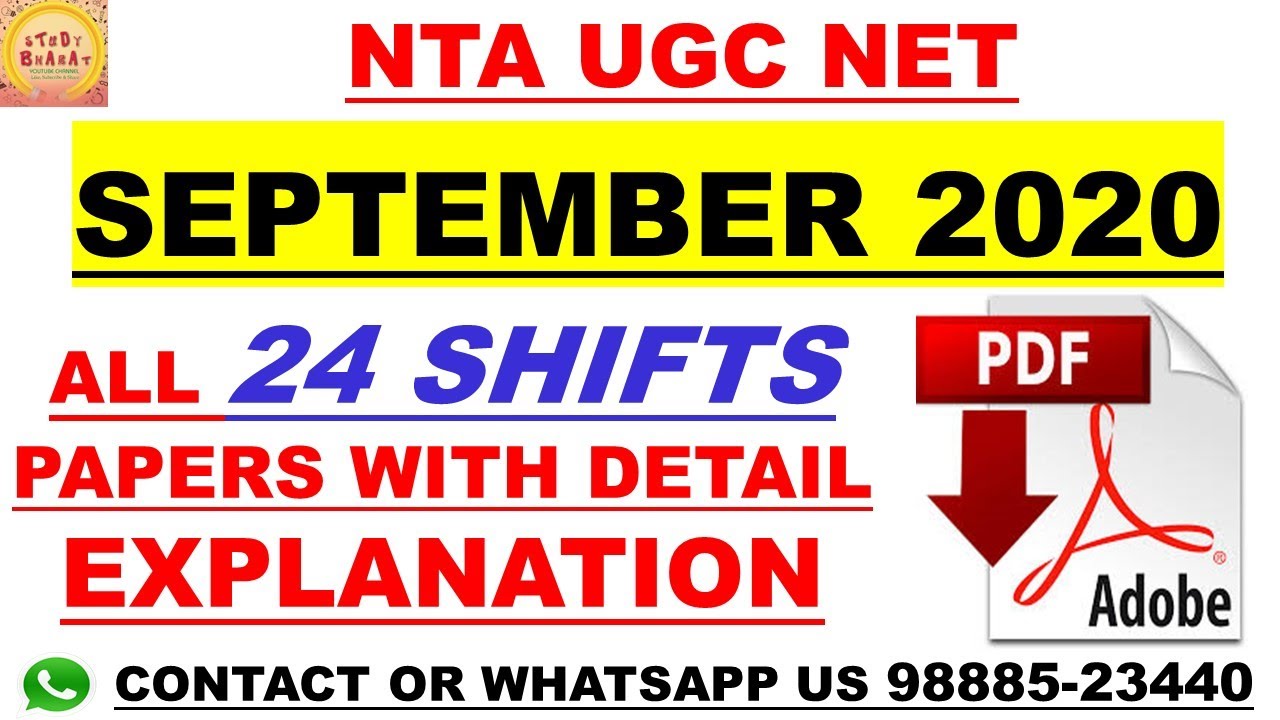 Ugc Net Paper 1 September 2020 All shifts Question Paper