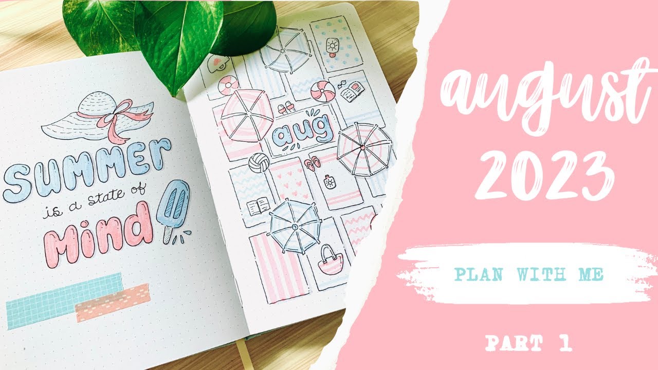 August 2023 Bullet Journal Setup | August 2023 PLAN WITH ME | Beach Theme Bujo