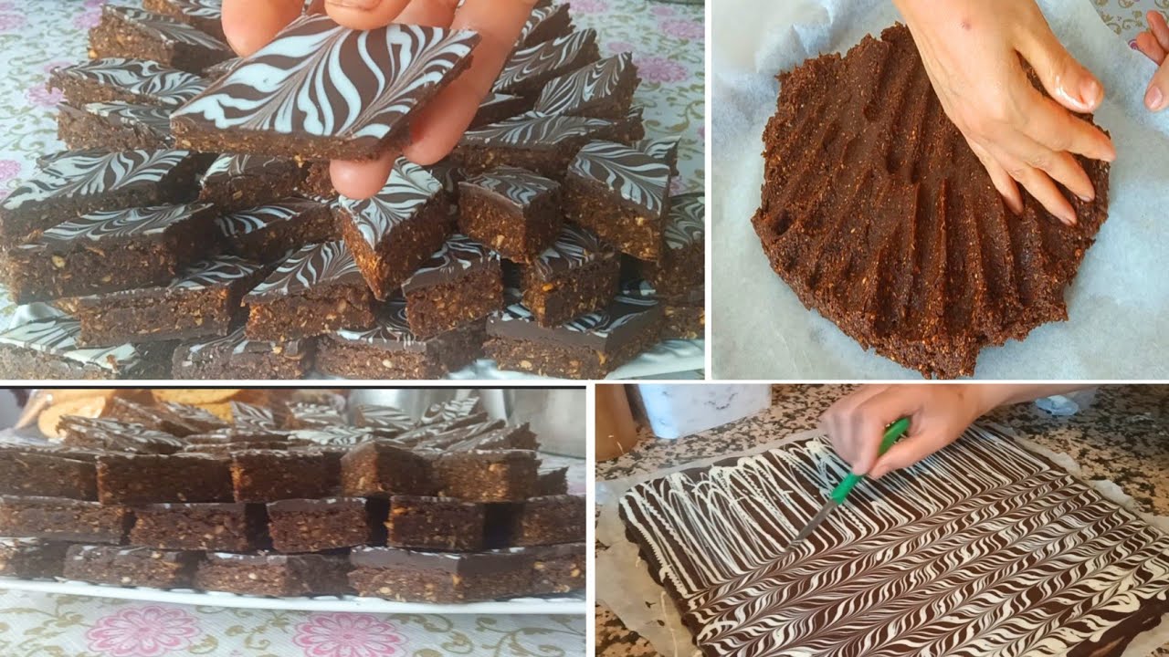 حلوة العيد حلوة الزليجة أو الرخامة بالتمر والشكلاط ناجحة بأسهل طريقه كتبهبل 😋