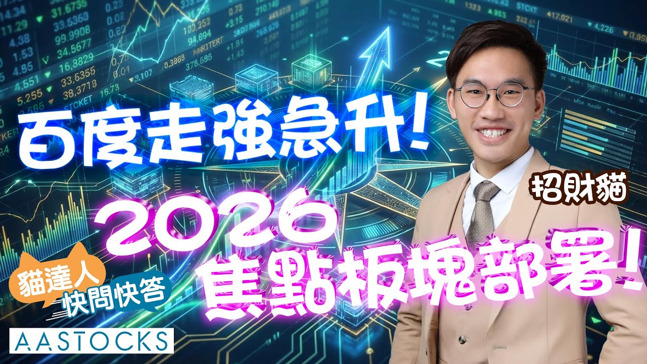 【🔴貓達人快問快答】港股午後升幅 擴大至逾200點📈 百度(9888)升逾6% 招財貓最新心水股❤️？&hearts;️2026板塊配置前瞻︱股壇招財貓︱AASTOCKS︱2025-12-30