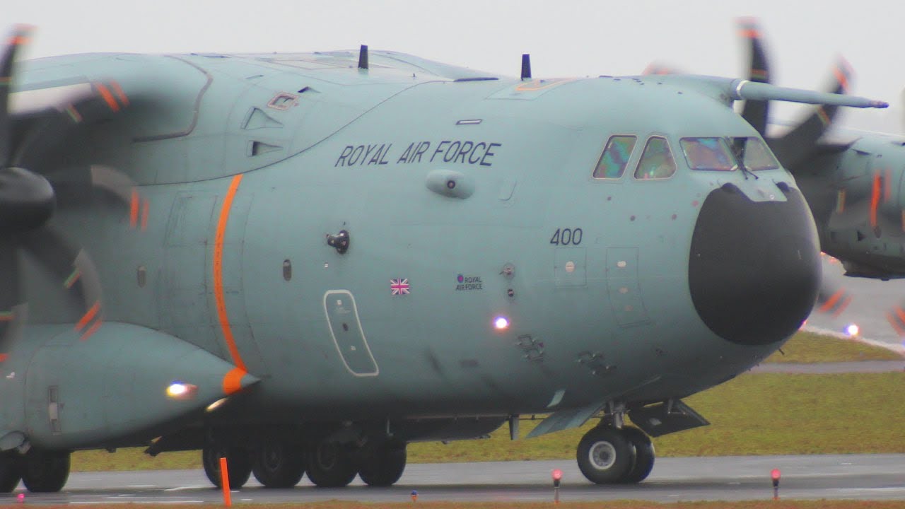 A400 at EGHH landing & take landing from Akrotiri🇨🇾 going home to Brize Norton🇬🇧 (ZM400)