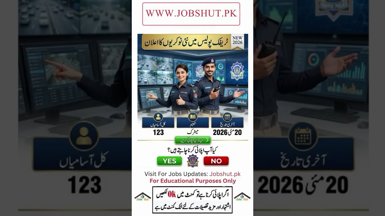 Traffic Police Jobs #newjobs #jobsinpakistan #policejobs