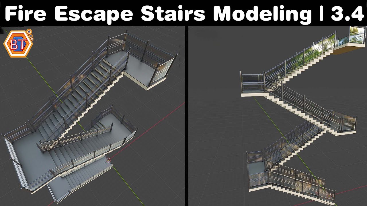 Blender Tutorial: Fire Escape Stairs Modeling | 3.4