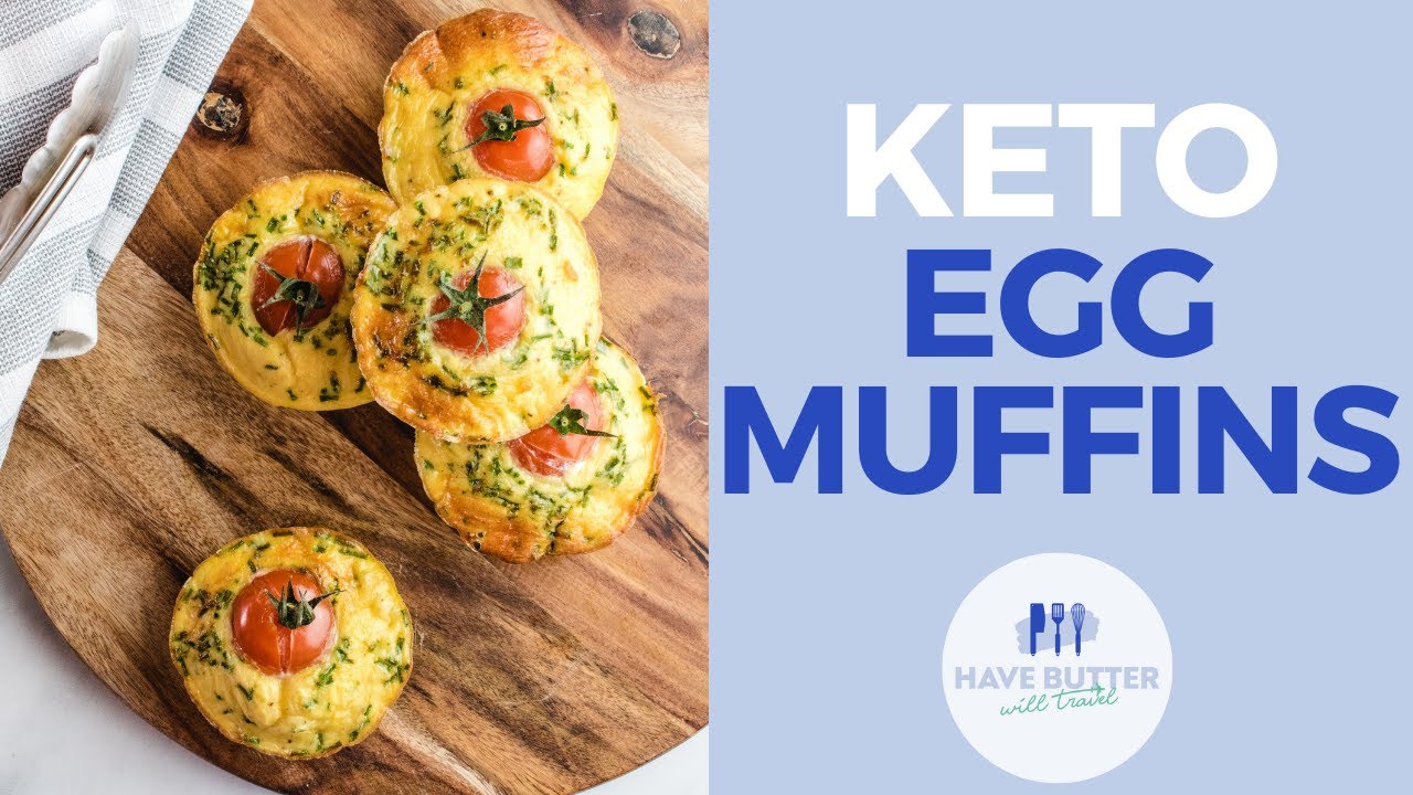 Keto Egg Muffins - ricotta, salami and tomato egg cups!