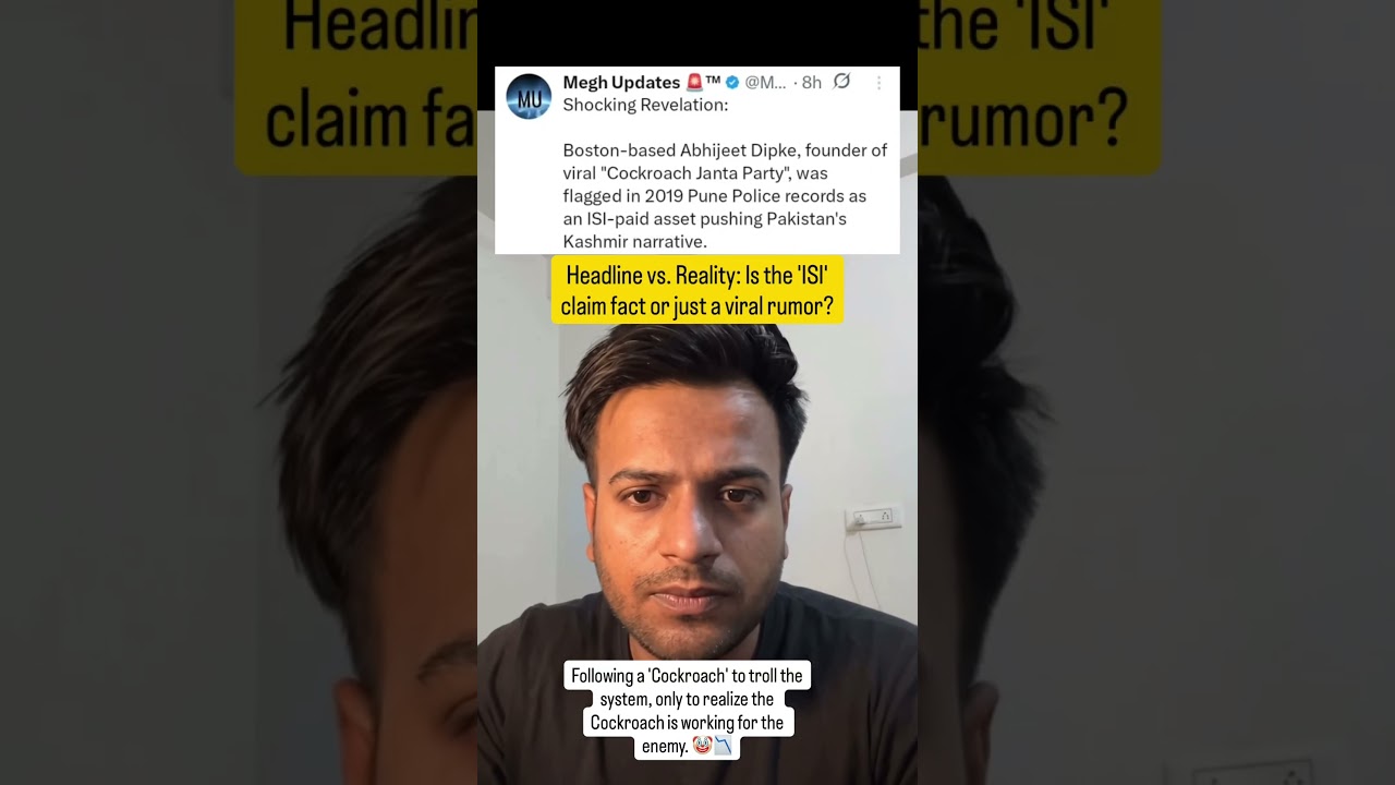 Cockroach Janta Party Founder Under Fire? Viral ISI Claim Explained #shorts