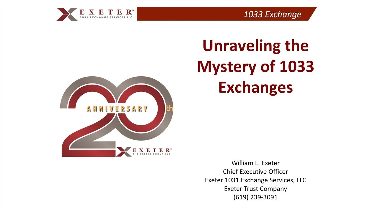 Unraveling the Mystery of 1033 Exchanges due to Natural Disasters or Eminent Domains