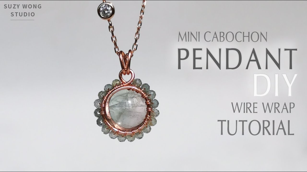 Mini Fluorite Cabochon Pendant Tutorial |Wire Wrap Simple Pendant |Jewelry Tutorial |How to make