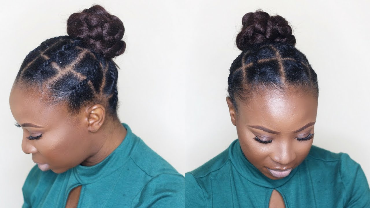 AFRICAN THREADING UPDO ON SHORT NATURAL HAIR | Tondie Phophi