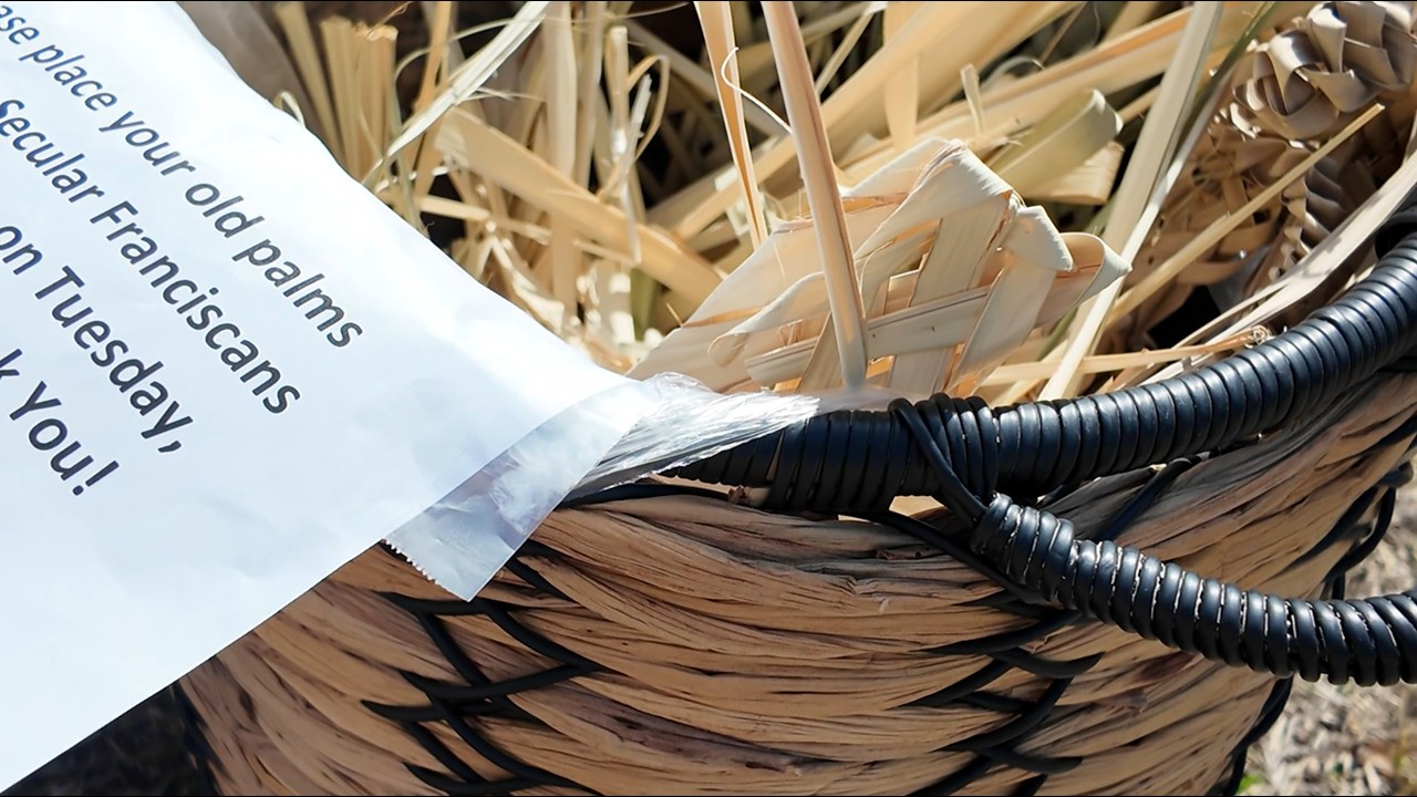 Secular Franciscans at St. Mary Magdalen reflect on meaning of burning palms before Lenten Season