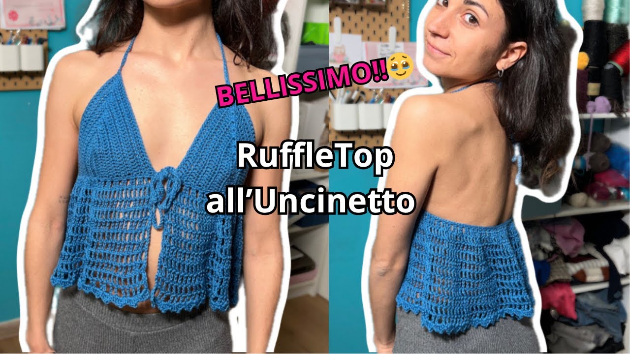 Come Fare un Ruffle Crop Top all’Uncinetto |Tutorial facile per principianti