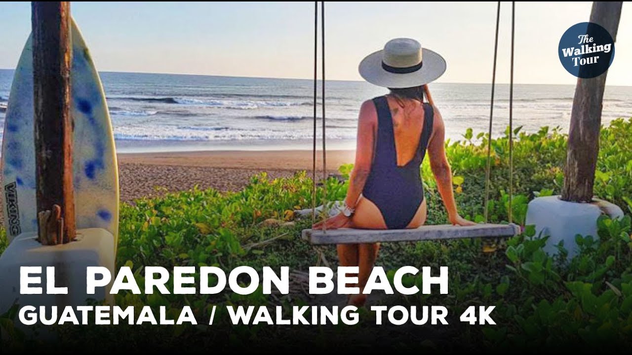 Walking Tour 4K |  El Paredon Beach, Escuintla - Guatemala | The most beautiful beach from Guatemala