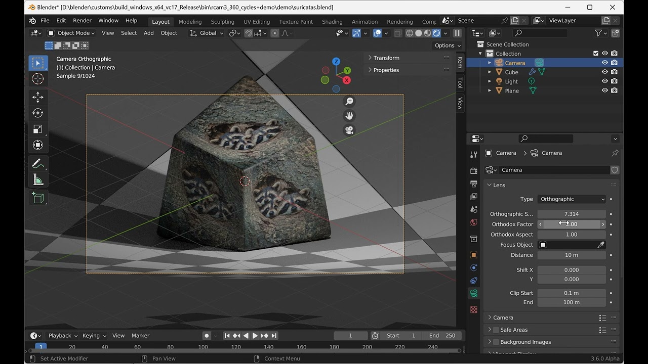 Обратная перспектива. Reverse perspective camera patch for blender/cycles.