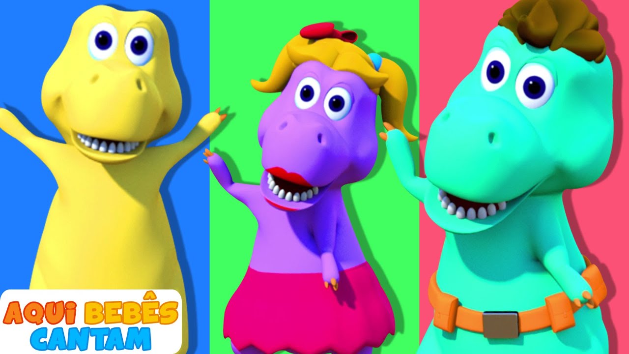 🖐️ 5 Dinossauros Brincavam no Colch&atilde;o 🦖 Musica infantil em portugu&ecirc;s | Educa&ccedil;&atilde;o - Aqui Beb&ecirc;s Cantam