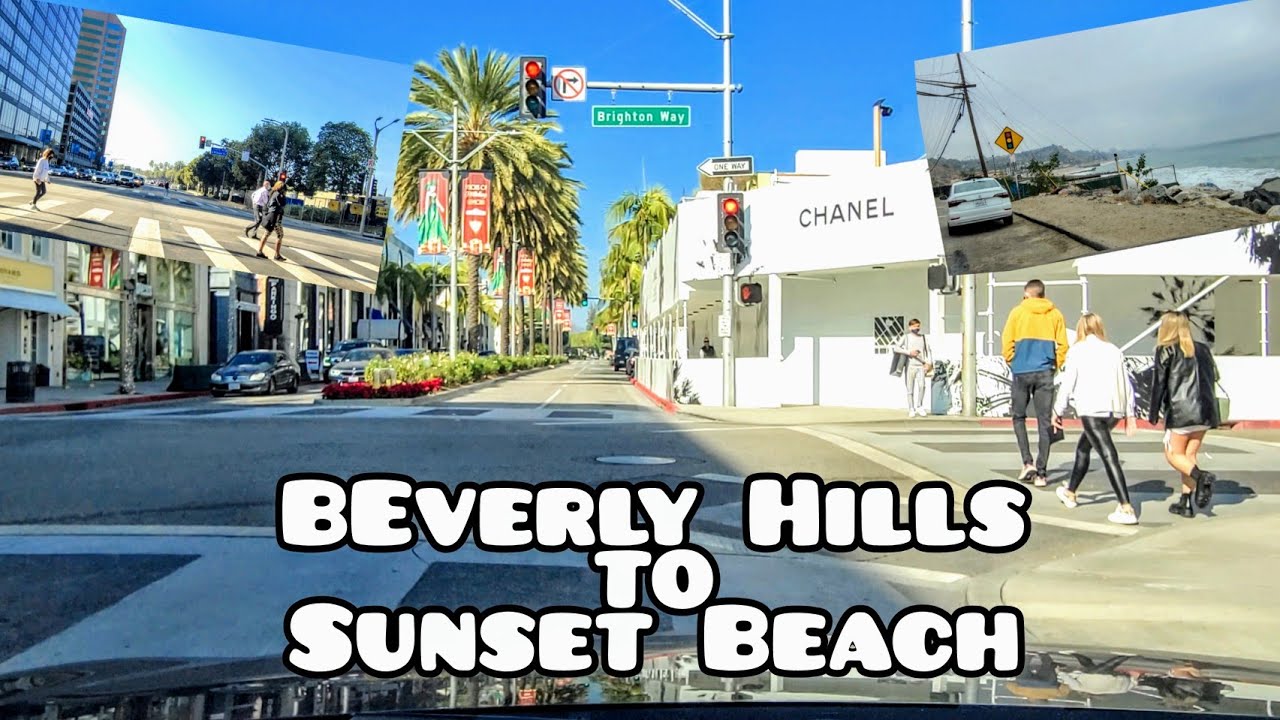 Driving from Beverly Hills to Sunset Beach [4K] Bonus: Free Beach Parking