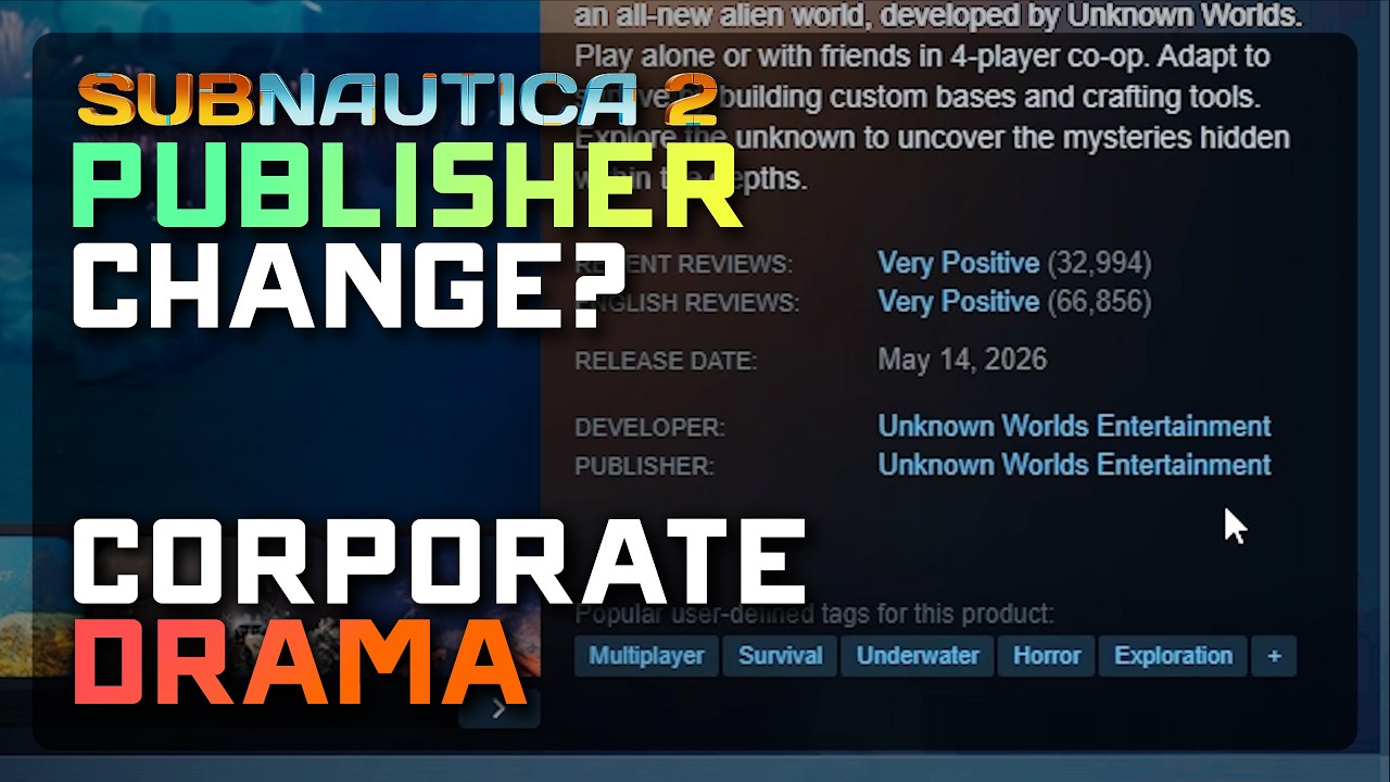 Subnautica 2 Publisher Changed on Steam 🚨 Krafton Removed, Unknown Worlds Added Instead.