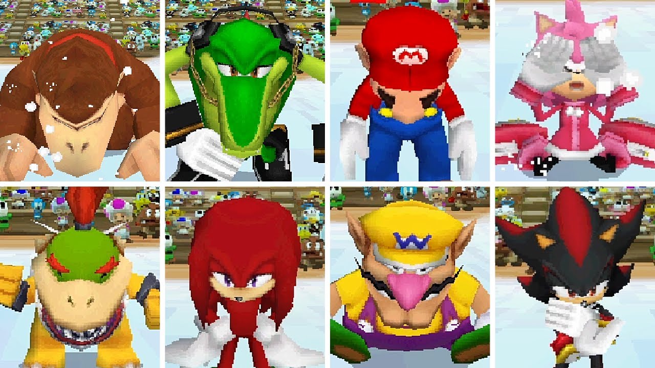 Mario & Sonic at the Olympic Winter Games [DS] - All 4th Place Losing Animations