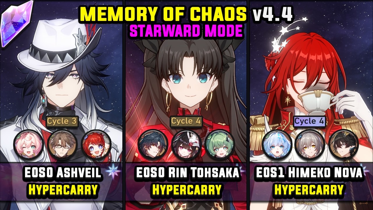 E0S0 Ashveil & E0S0 Rin Tohsaka & E0S1 Himeko Nova (4 Star) Starward Mode - Memory Of Chaos 4.4