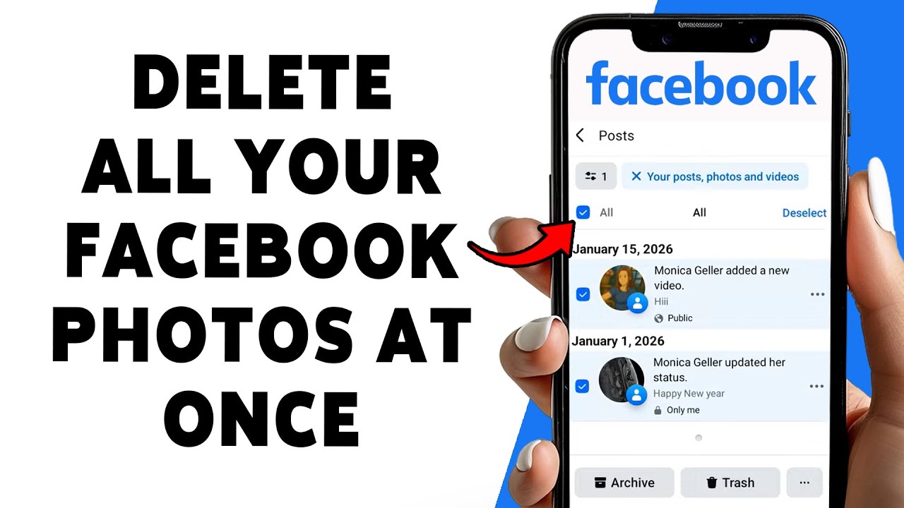 Как удалить все фотографии из Facebook сразу | Удаление нескольких фотографий из Facebook в 2026 ...