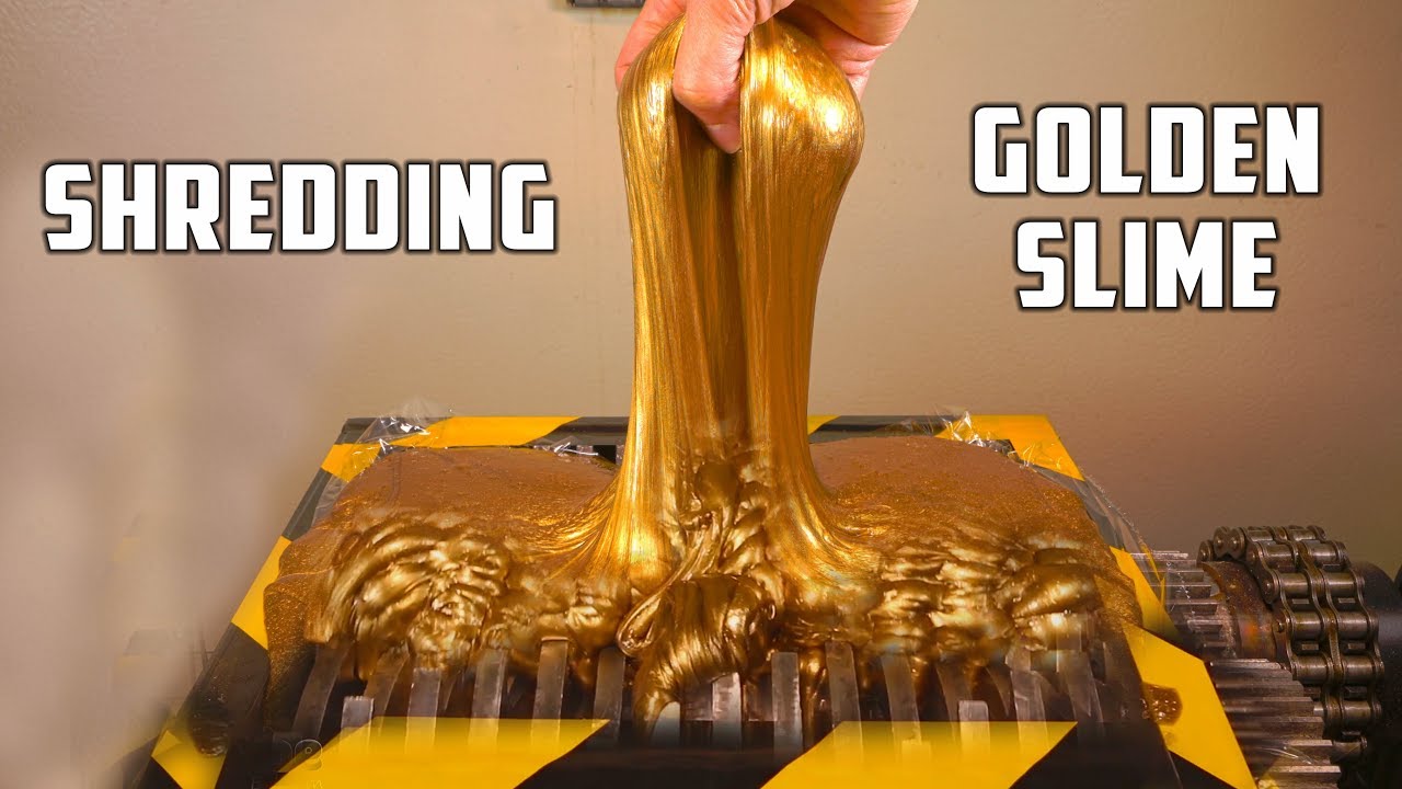 Shredding Huge Golden Slime Ball - Sound Is So Satisfying (ASMR)!