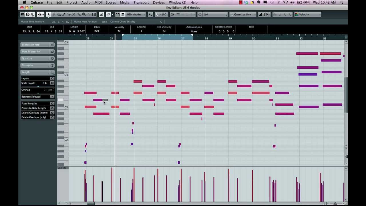 MIDI Editing in the Key Editor
