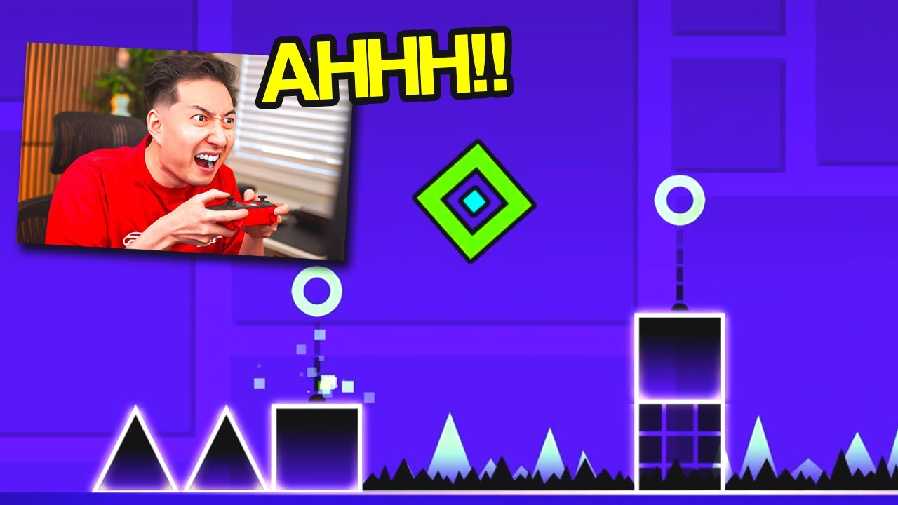 MY FIRST TIME PLAYING GEOMETRY DASH.. (RAGE QUIT)