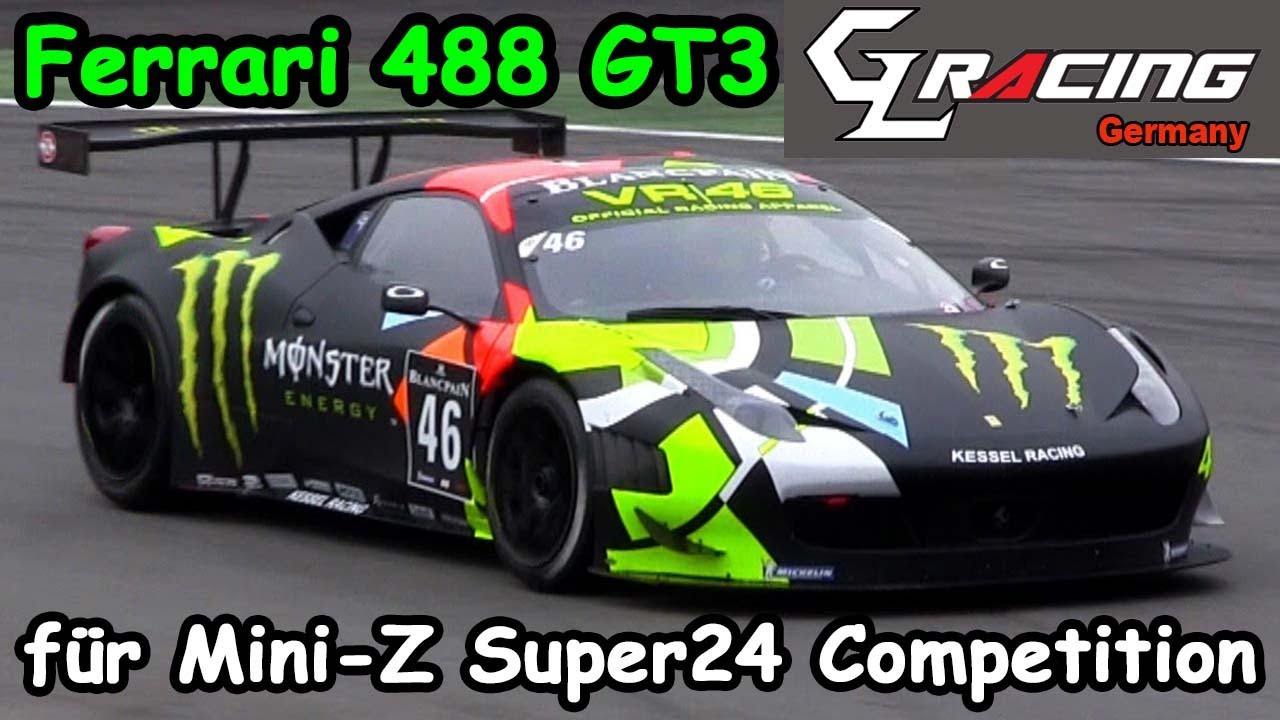 Ferrari 488 GT3 von GL Racing für Mini-Z Super24 Competition