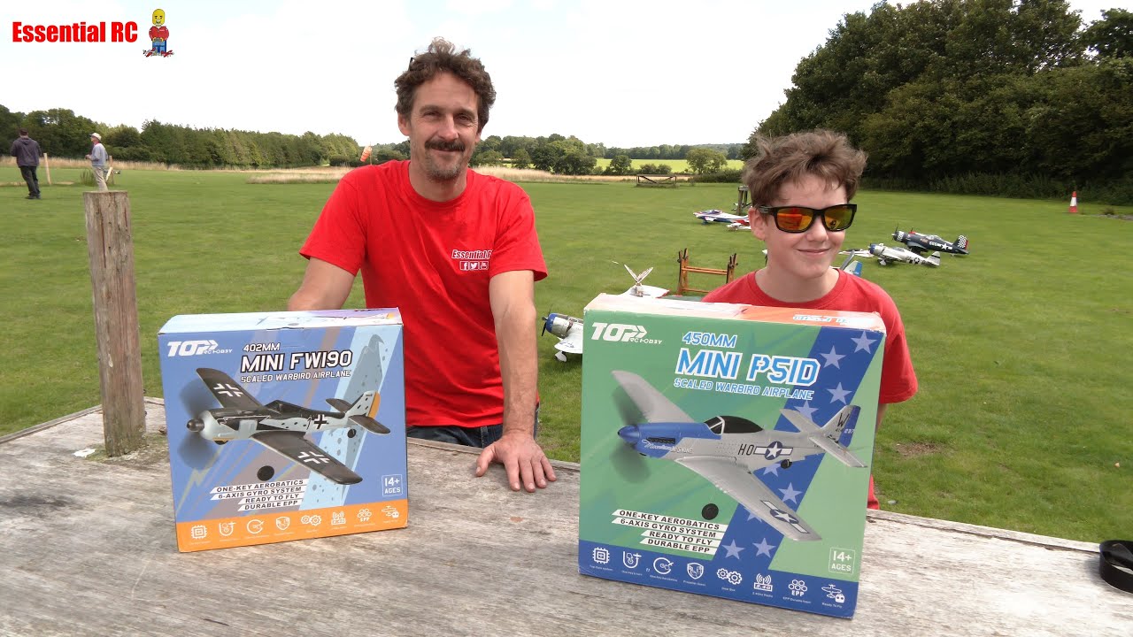 Father and Son first warbird formation flight | TopRC Hobby Mini P-51D Mustang and FW-190