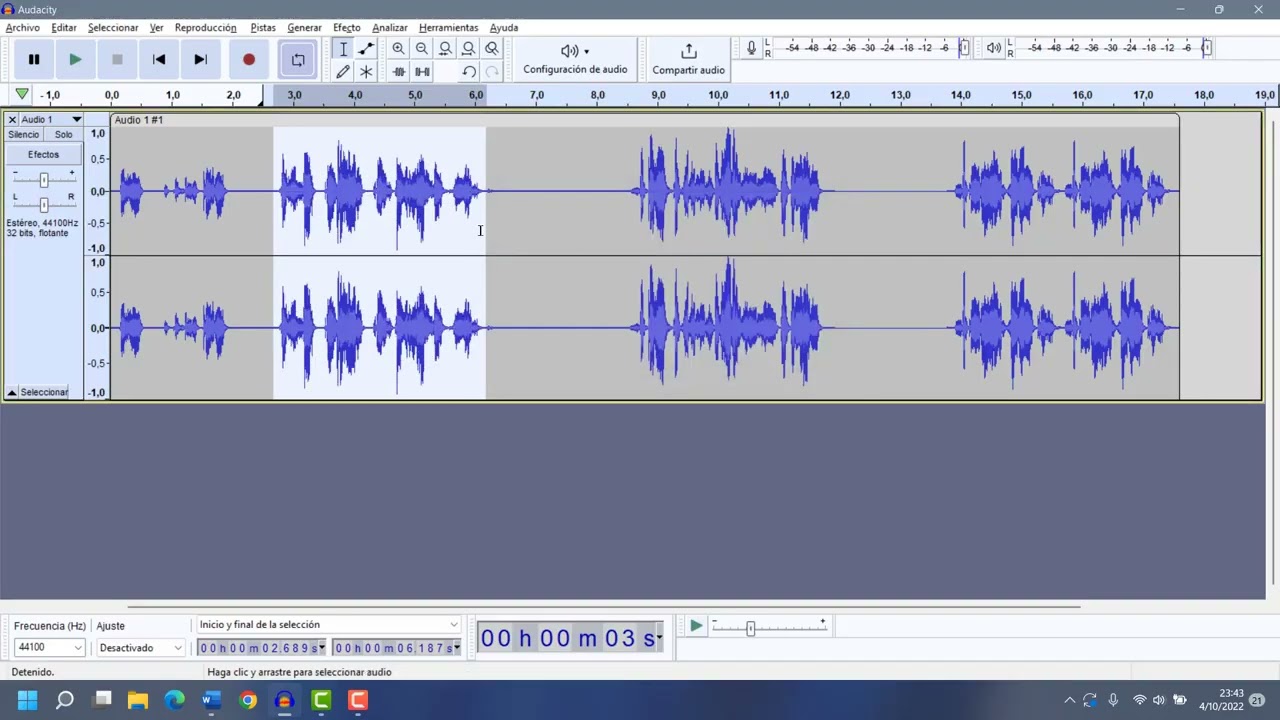 4. Aplicar efectos de sonido en Audacity